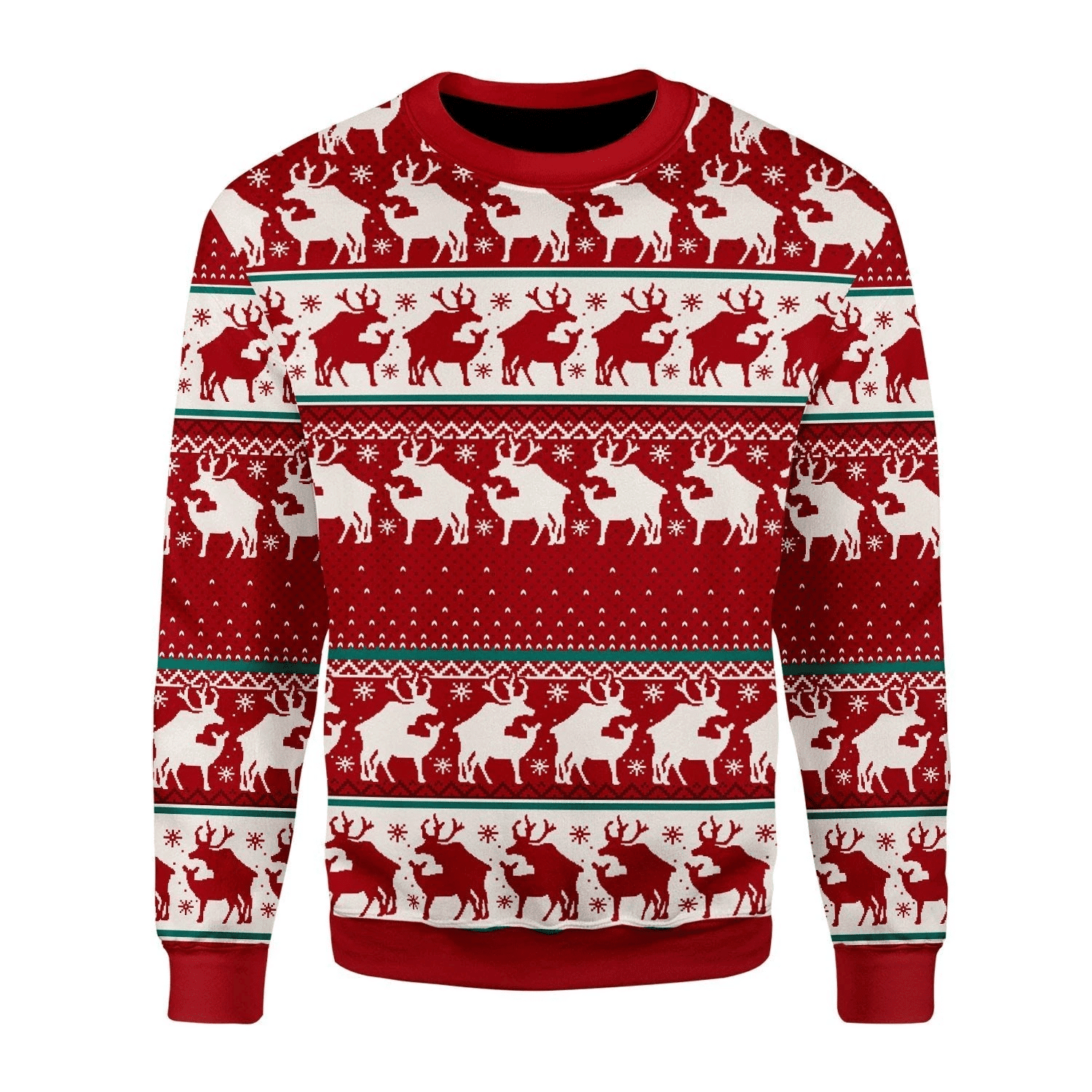 Merry Christmas Gearhomies Reindeer Ugly Christmas Sweater Adult 3D Funny Matching for family - Image 2