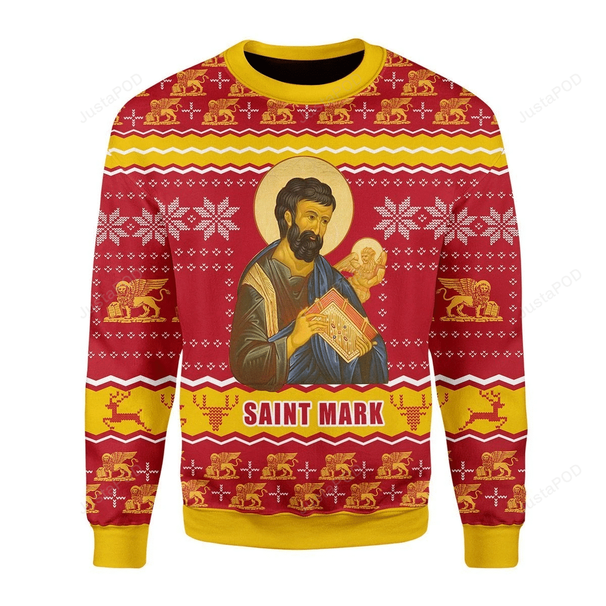 Merry Christmas Gearhomies Saint Mark The Evangelist Ugly Christmas Sweater Adult 3D Funny Matching for family - Image 2