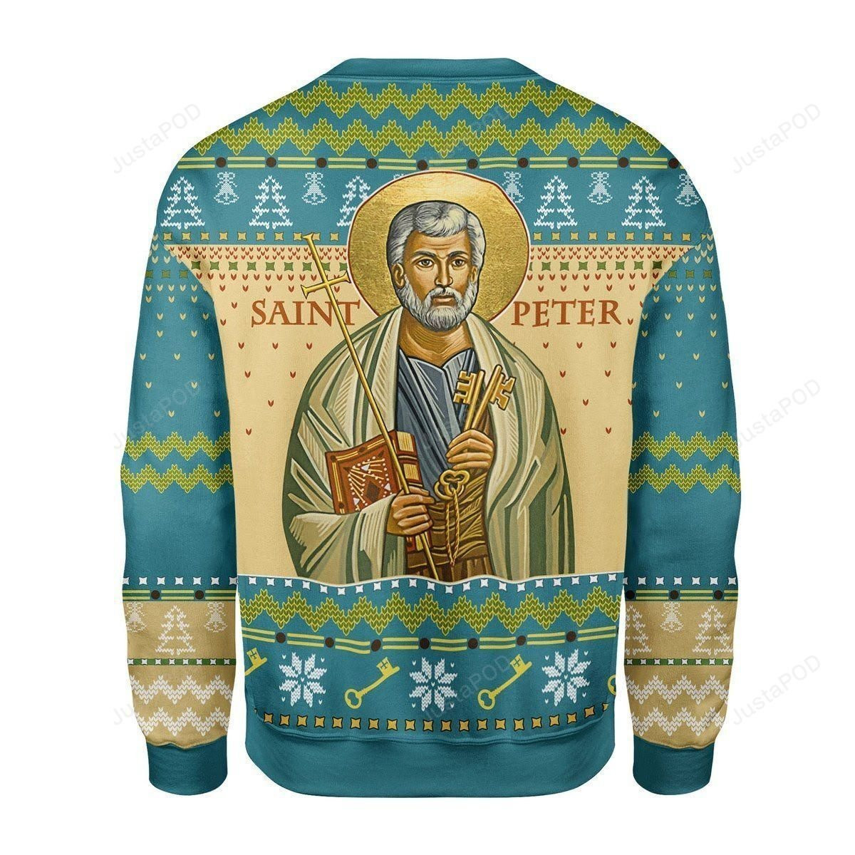 Merry Christmas Gearhomies Saint Peter Ugly Christmas Sweater Adult 3D Funny Matching for family