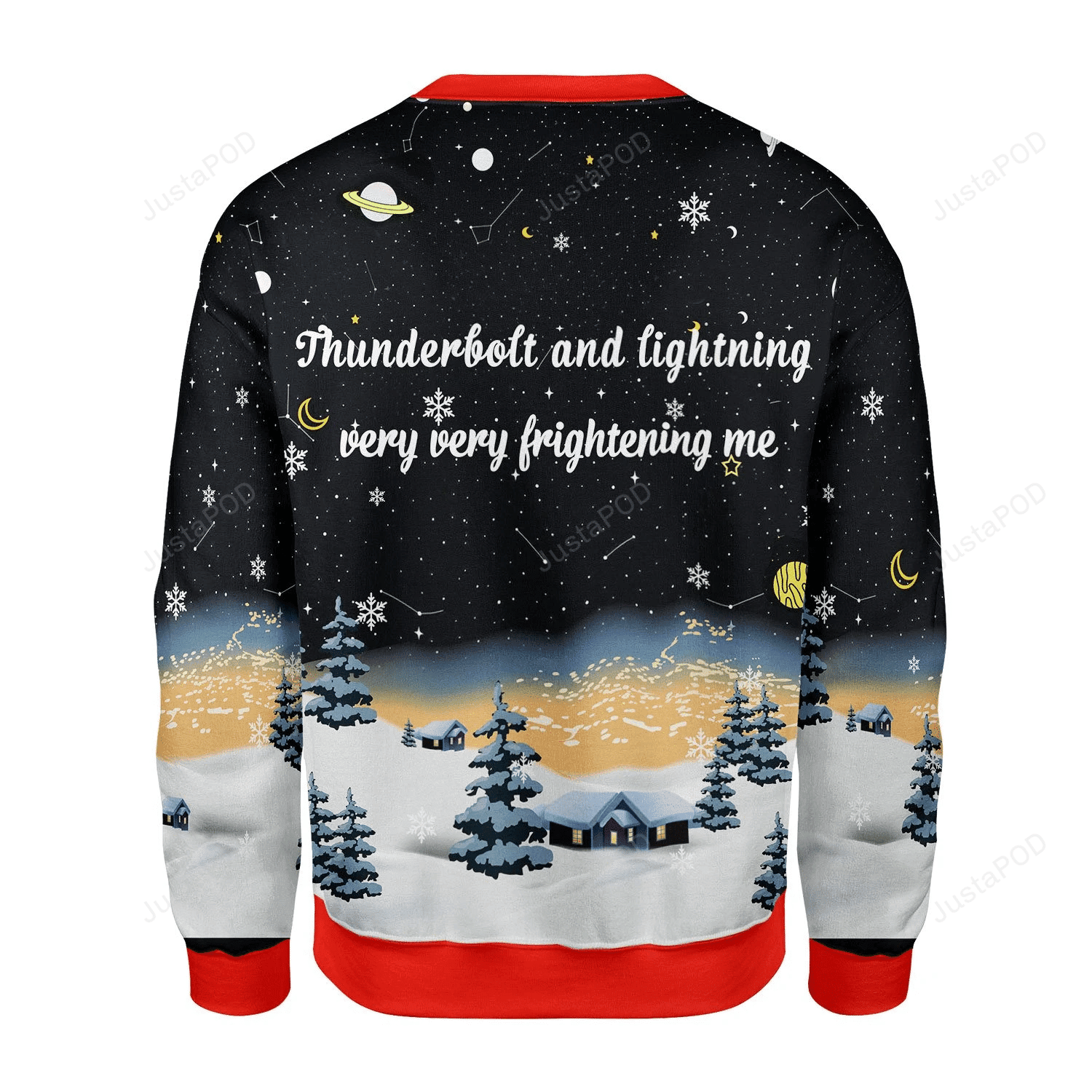 Merry Christmas Gearhomies Thunder Fightening Galileo Ugly Christmas Sweater Adult 3D Funny Matching for family