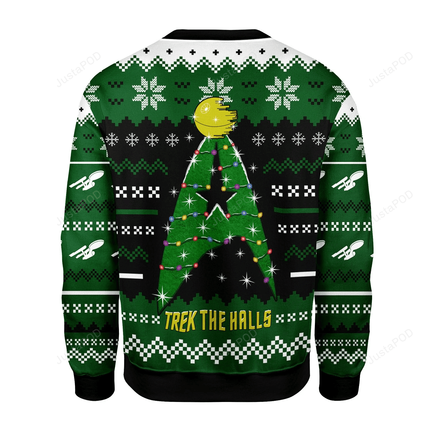 Merry Christmas Gearhomies Trek The Halls Ugly Christmas Sweater Adult 3D Funny Matching for family