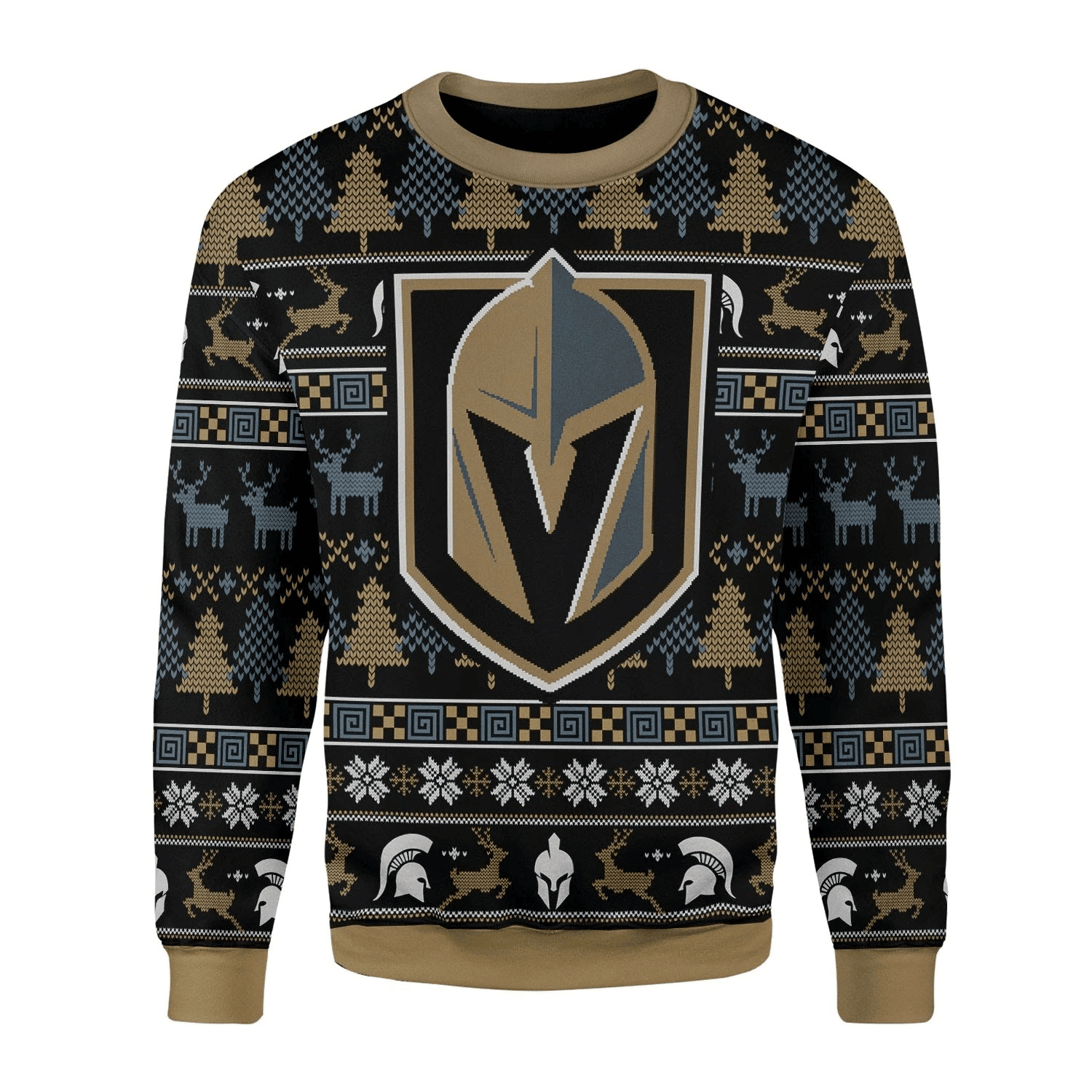 Merry Christmas Gearhomies Unisex Christmas Sweater Spartan Army 3D Apparel, Ugly Christmas Sweater Adult 3D Funny Matching for family