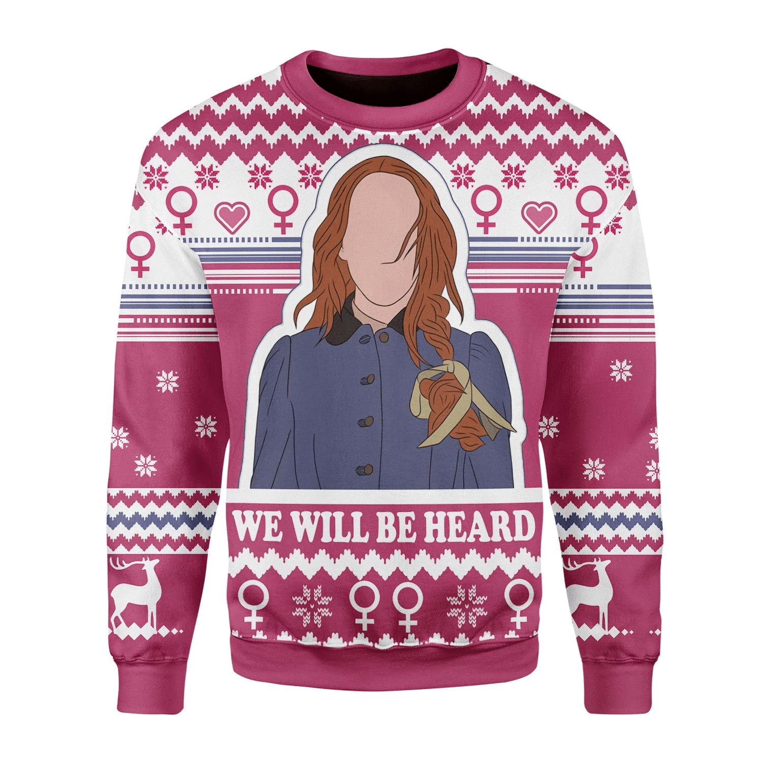 Merry Christmas Gearhomies We Will Be Heard Ugly Christmas Sweater Adult 3D Funny Matching for family - Image 2