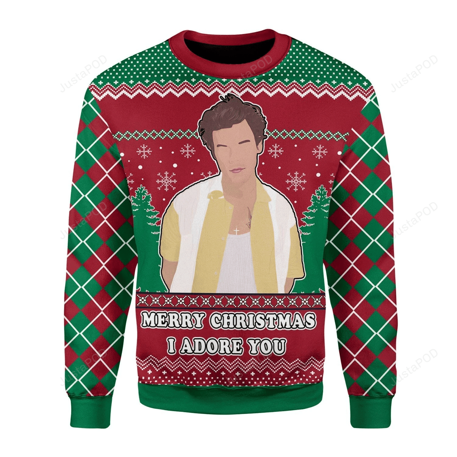 Merry Christmas I Adore You Ugly Christmas Sweater Adult 3D Funny Matching for family