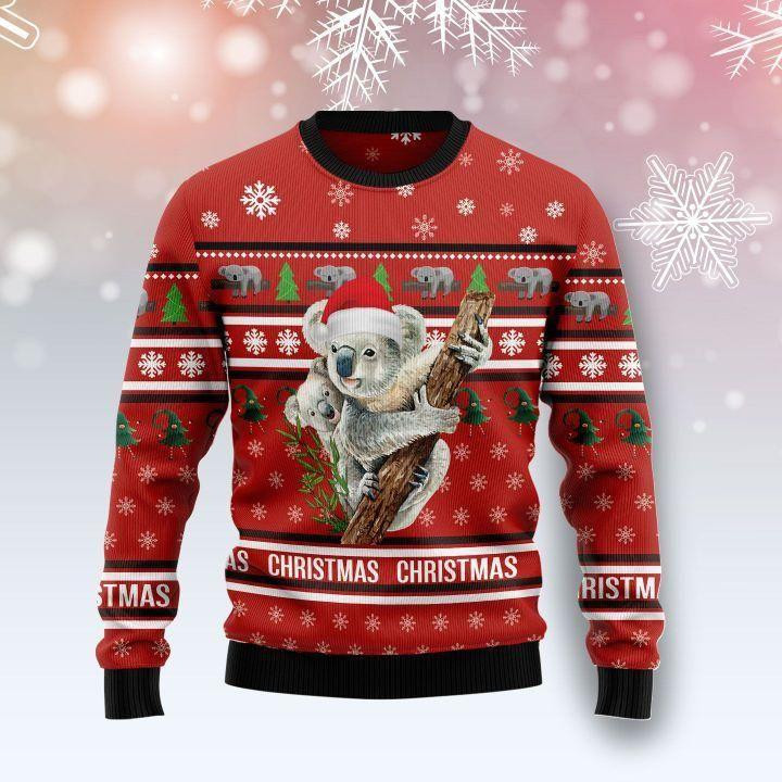 Merry Christmas Koala Ugly Christmas Sweater Adult 3D Funny Matching for family