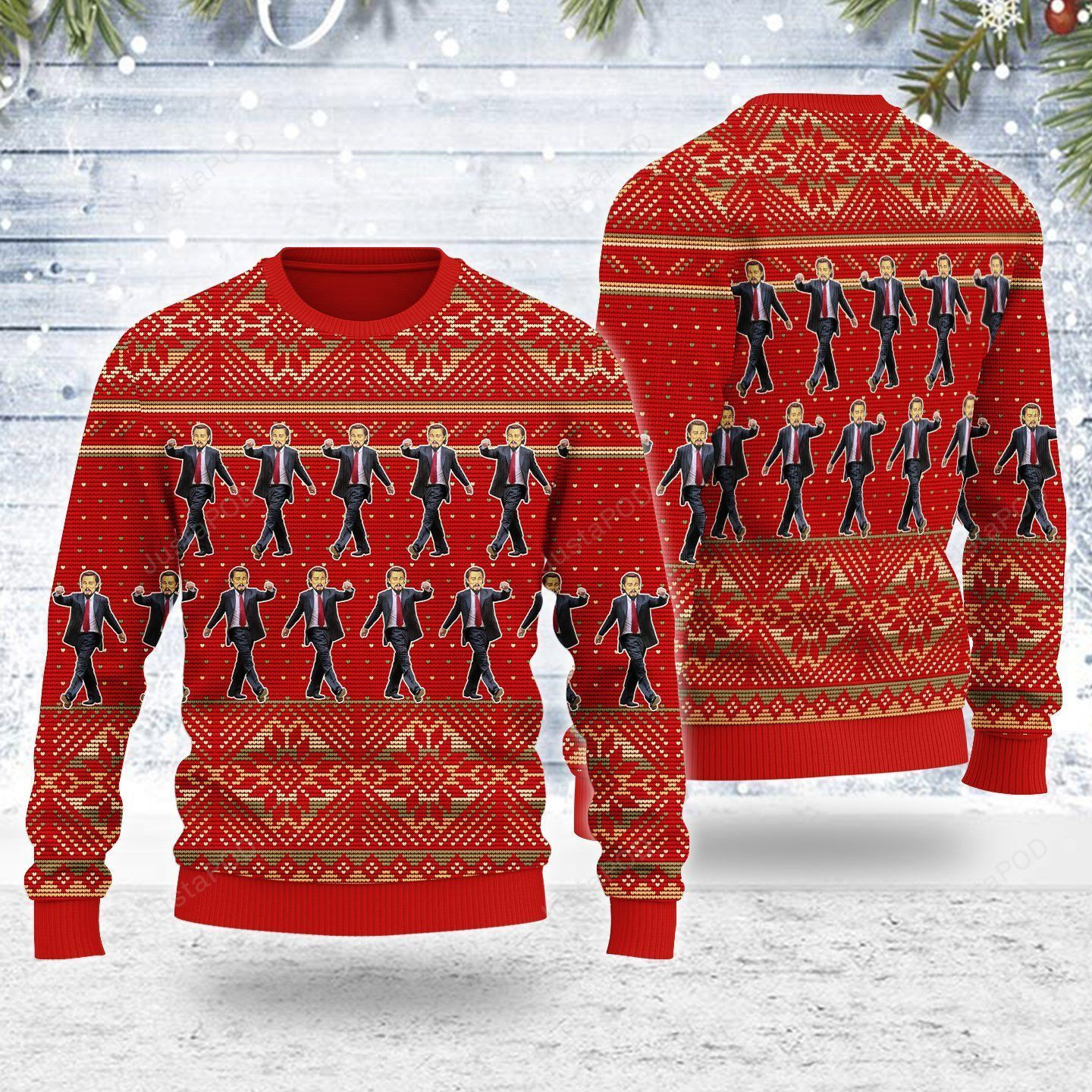 Merry Christmas Leonardo Ugly Christmas Sweater Adult 3D Funny Matching for family