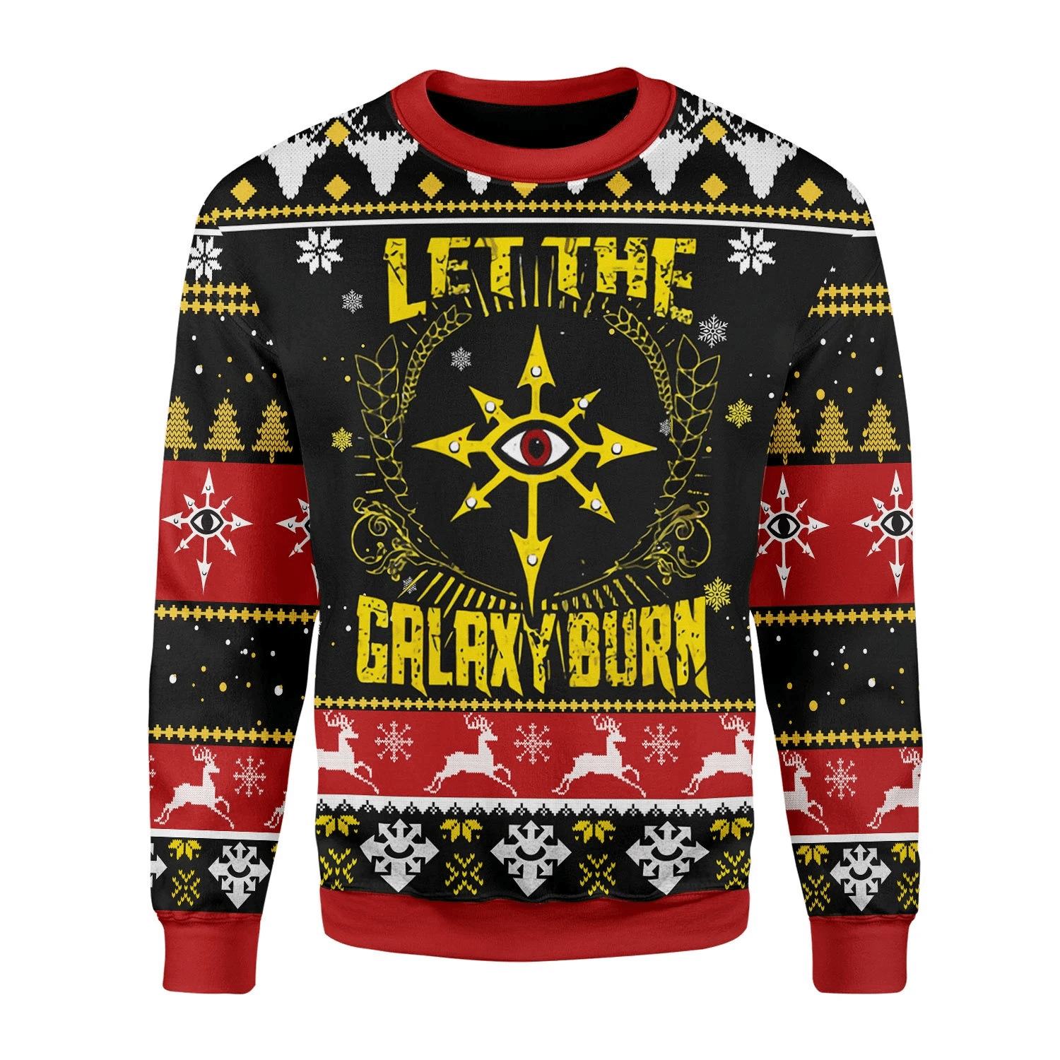 Merry Christmas Let The Galaxy Burn For Unisex Ugly Christmas Sweater Adult 3D Funny Matching for family