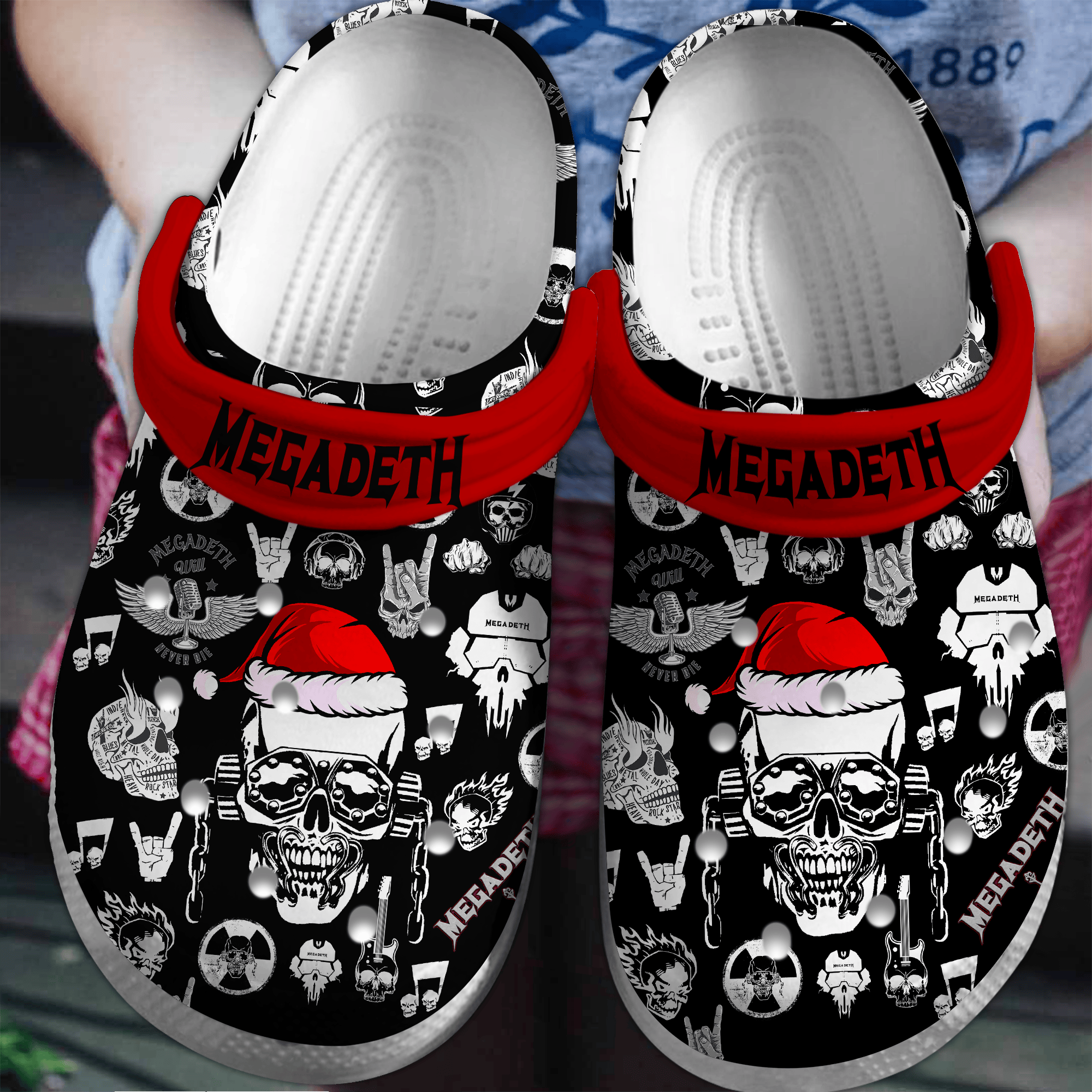 Merry Christmas Megadeth Music Crocs Crocband Clogs Shoes Comfortable For Men Women and Kids