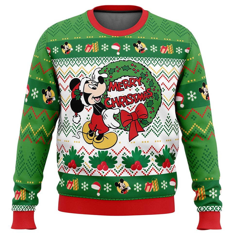 Merry Christmas Mouse Ugly Christmas Sweater, Funny Mouse Xmas