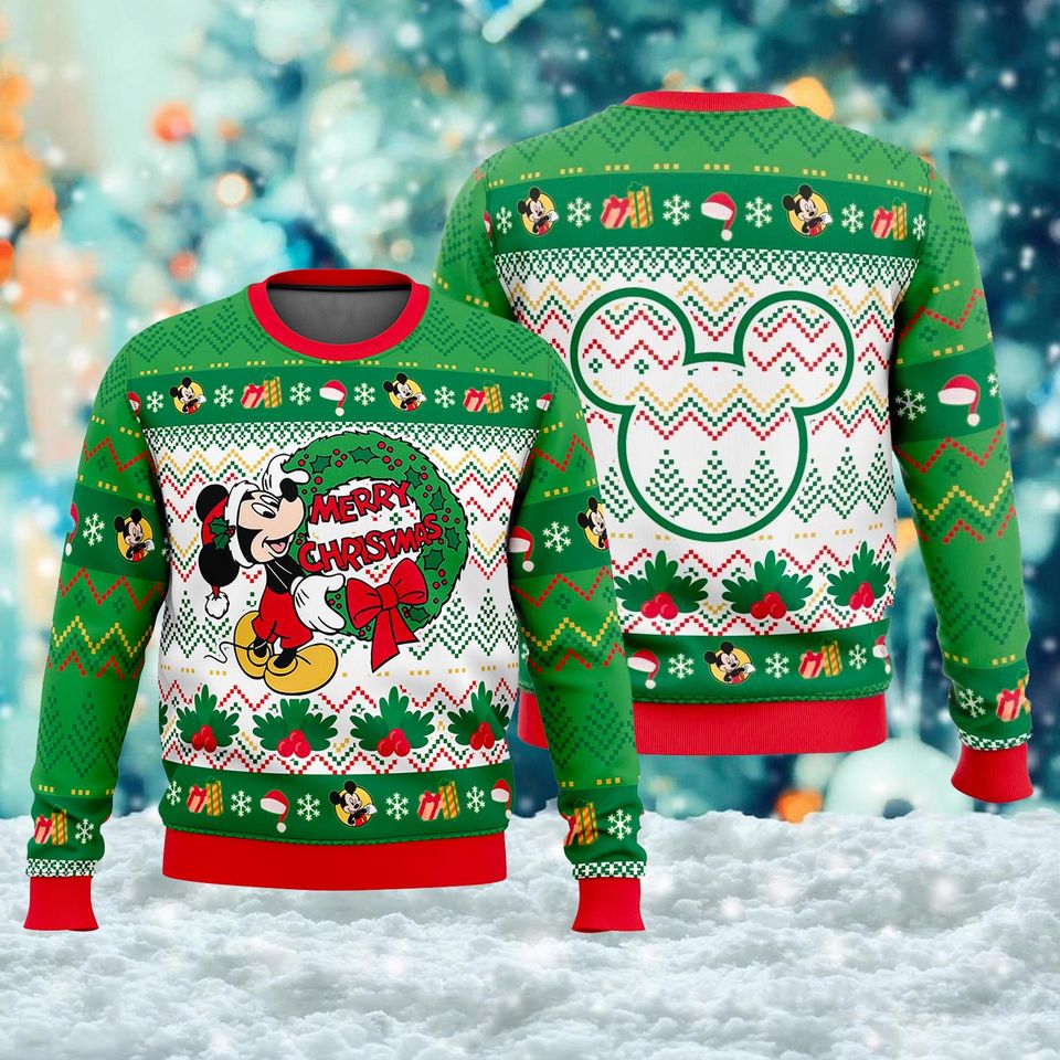 Merry Christmas Mouse Ugly Christmas Sweater, Funny Mouse Xmas Sweater