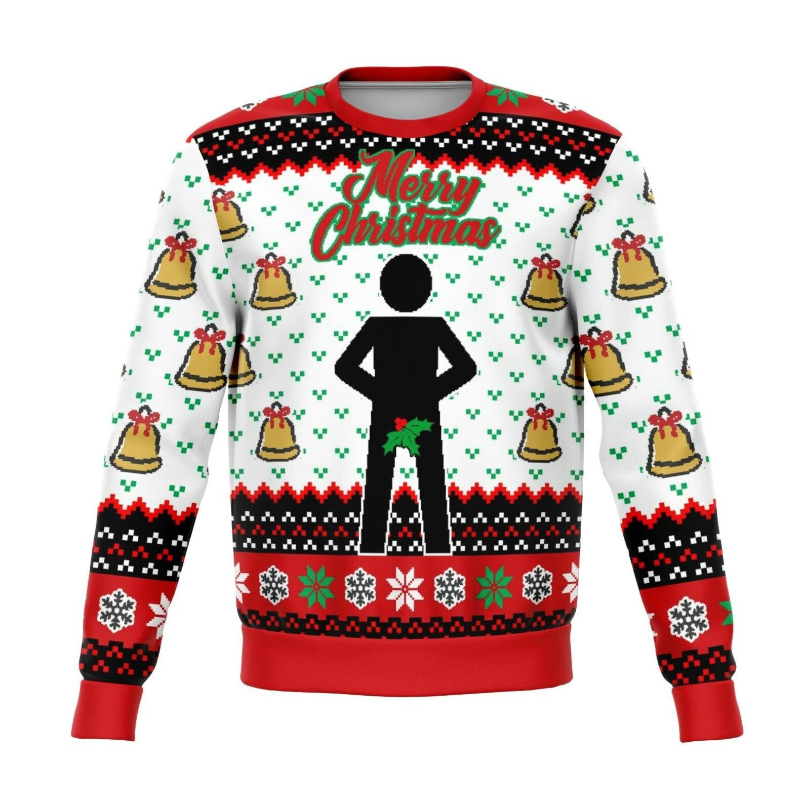 Merry Christmas Mr. Stick Mistletoe Ugly Christmas Sweater Adult 3D Funny Matching for family