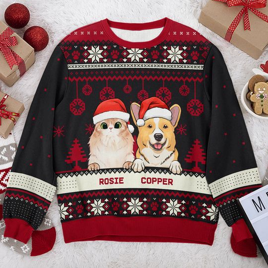 Merry Christmas, Pet Lovers - Personalized Unisex Ugly Christmas Sweatshirt - Gift For Pet Lovers, Christmas Gift - Image 5