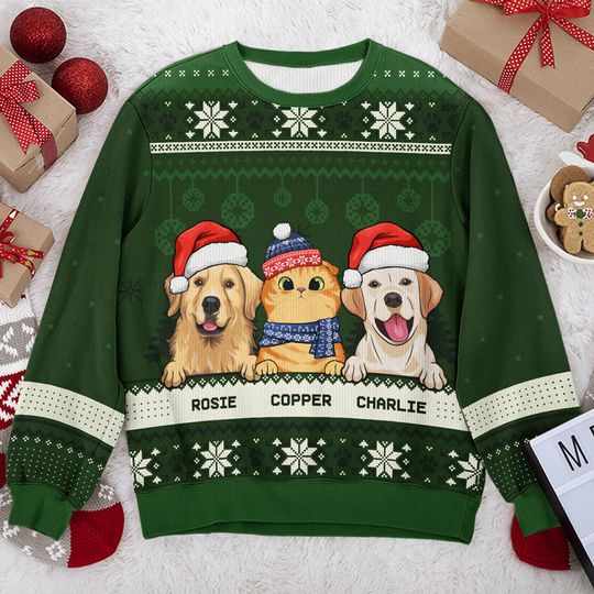 Merry Christmas, Pet Lovers - Personalized Unisex Ugly Christmas Sweatshirt - Gift For Pet Lovers, Christmas Gift - Image 6
