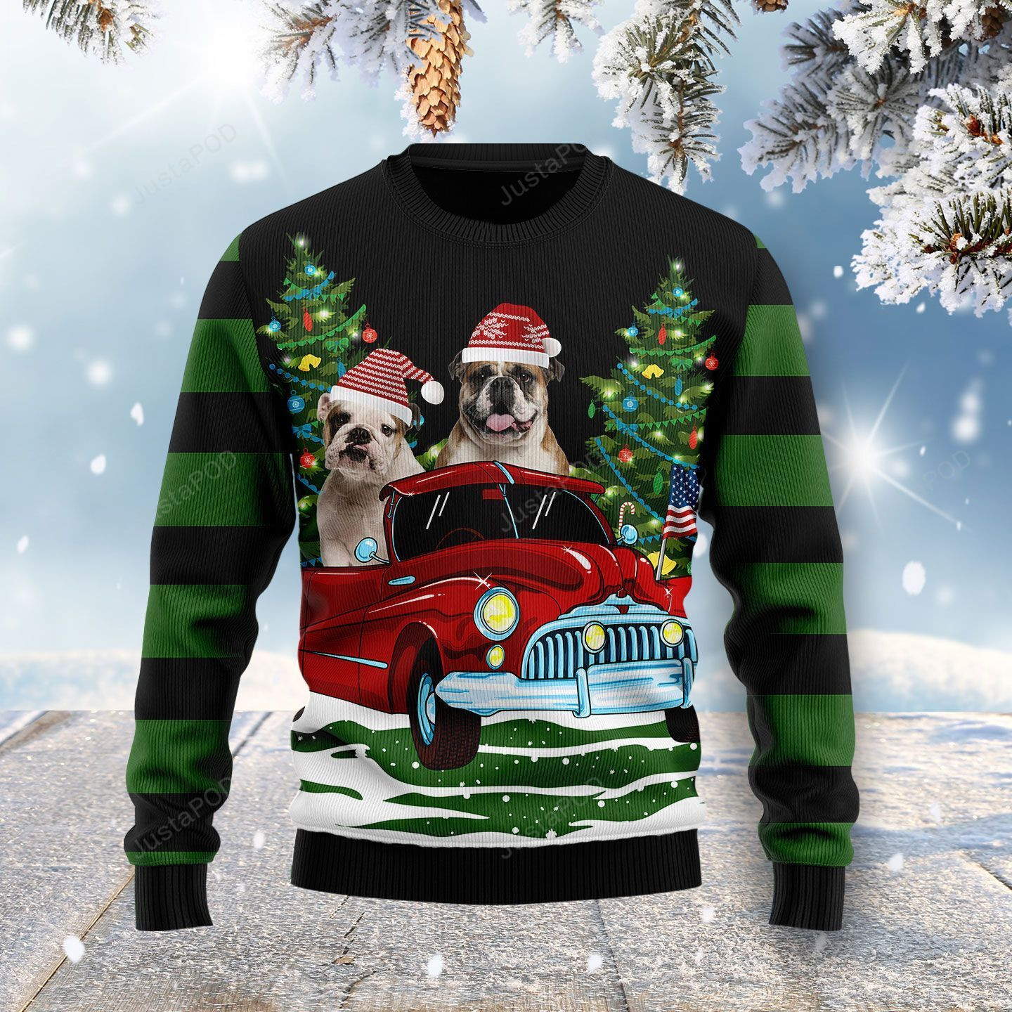 Merry Christmas Pug Ugly Christmas Sweater Adult 3D Funny Matching for family
