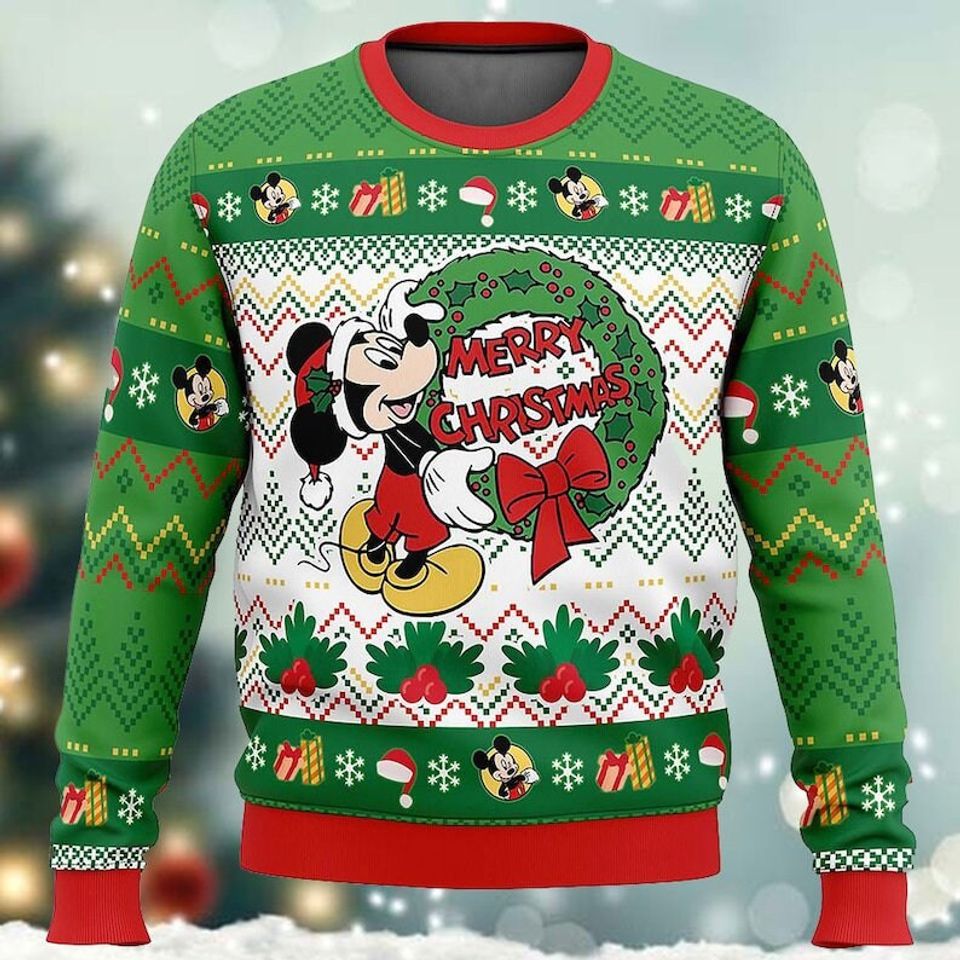 Merry Christmas Quotes 3D All Over Printed Shirt, US Cartoon Ugly Christmas Sweater