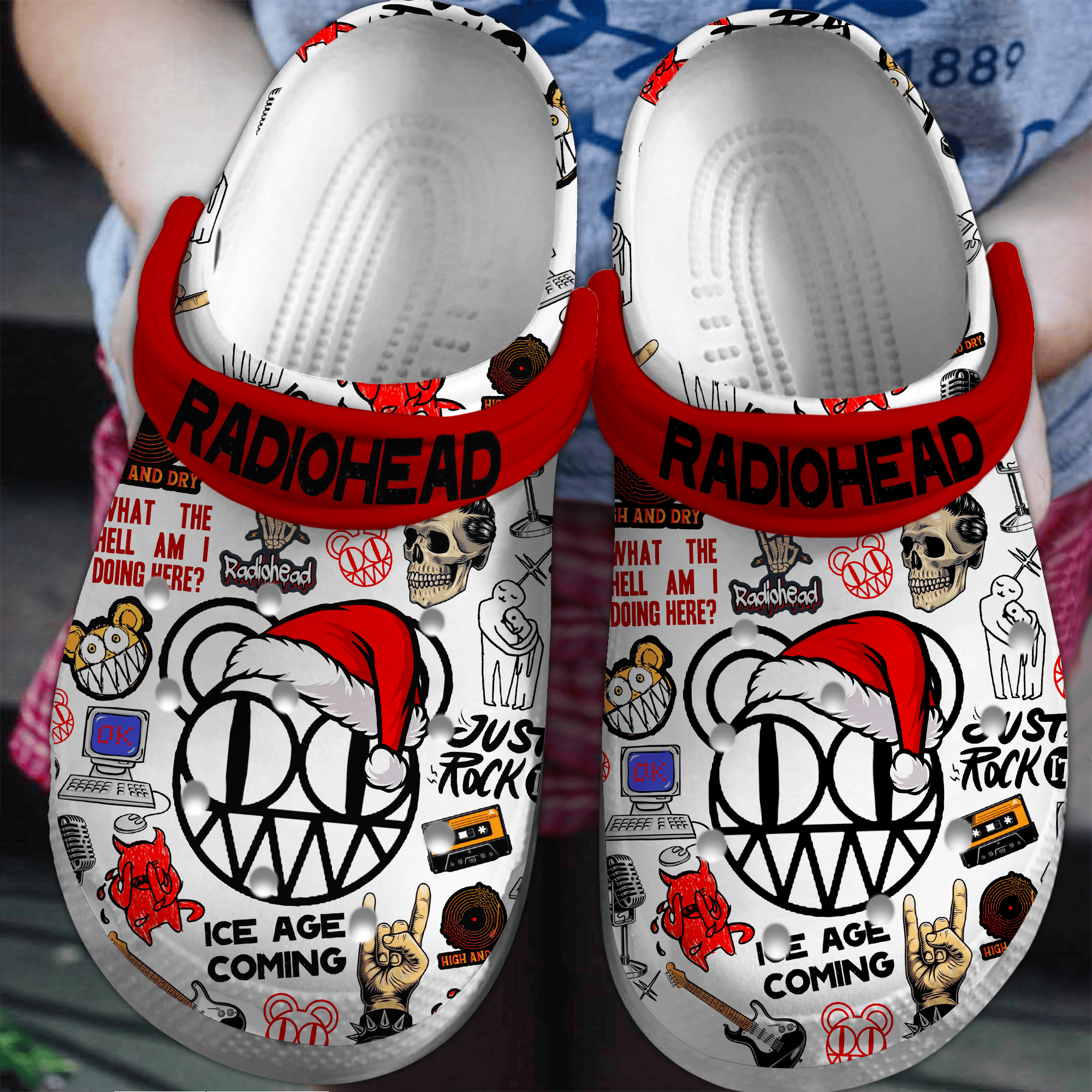 Merry Christmas Radiohead Music Crocs Crocband Clogs Shoes Comfortable For Men Women and Kids