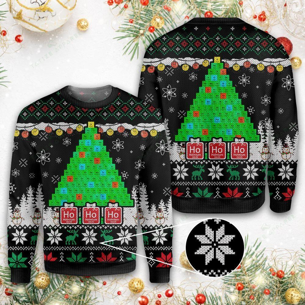 Merry Christmas Science Lovers Ugly Christmas Sweater Adult 3D Funny Matching for family