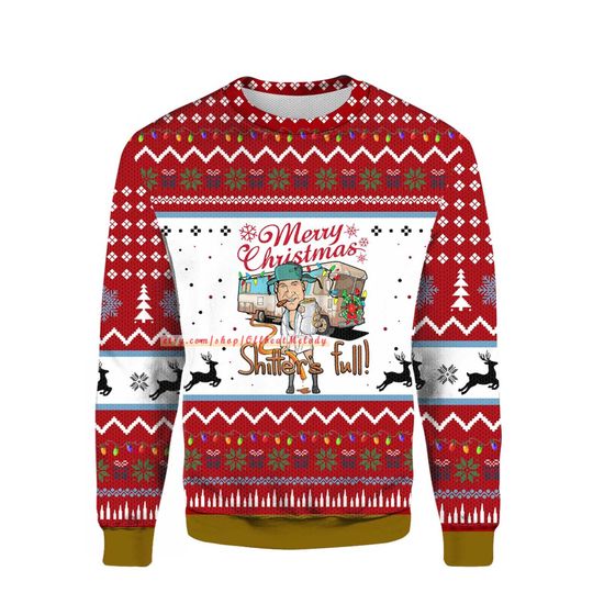 Merry Christmas Shitters Christmas Ugly 3D Sweater - Image 4