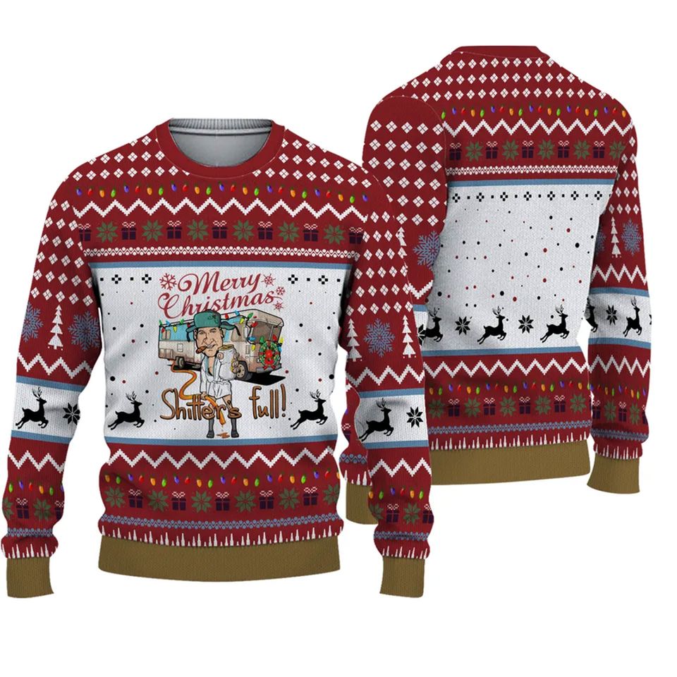 Merry Christmas Shitters Full Knitted Ugly Christmas Sweater