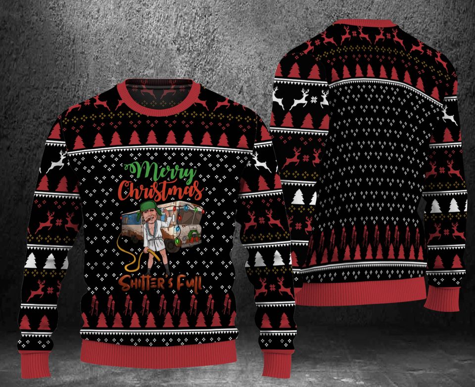 Merry Christmas Shitters Full Ugly Christmas 3D Sweater