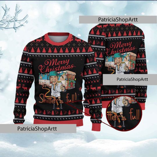 Merry Christmas Shitters Full Ugly Christmas Sweater - Image 2
