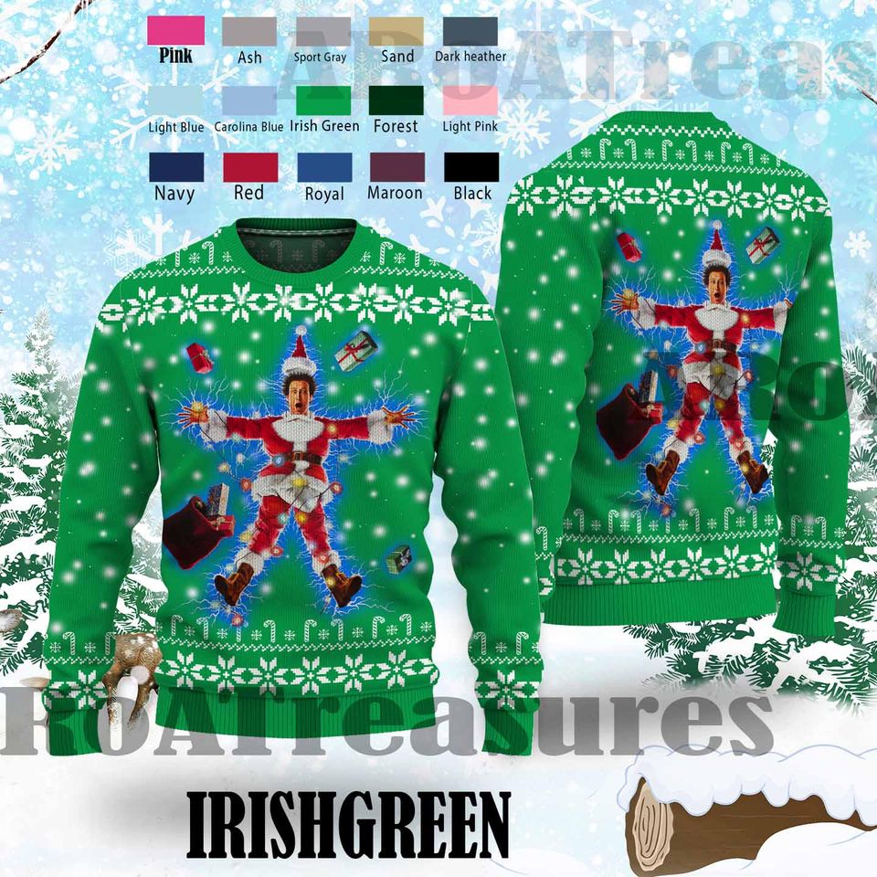 Merry Christmas Shitters Full Ugly Sweater, National Lampoons Christmas Sweater - Image 6