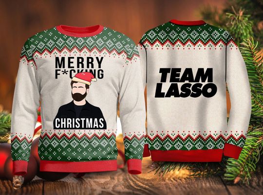 Merry Christmas Team Lasso Ugly 3D Sweater, Christmas Gift - Image 3