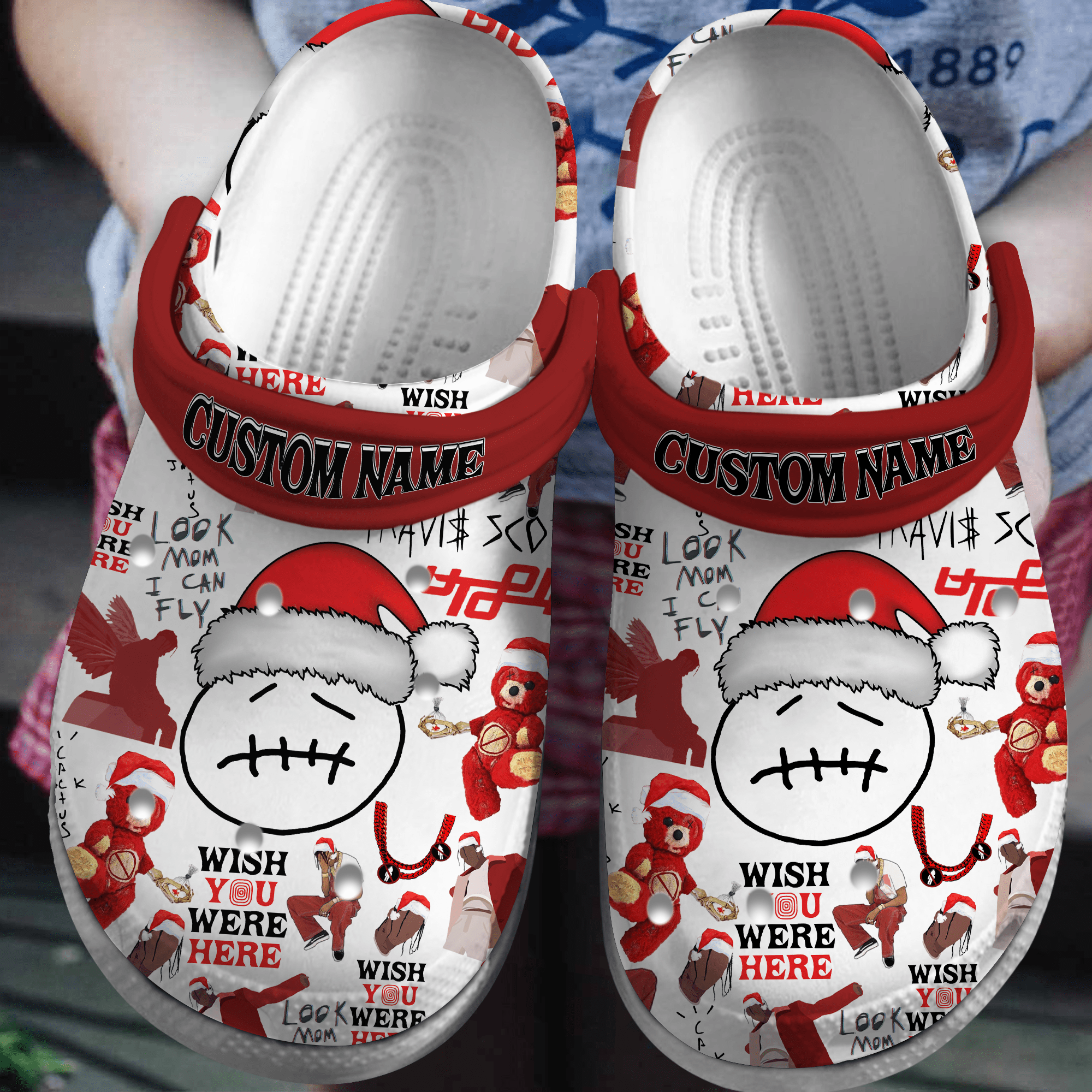 Merry Christmas Travis Scott Music Crocs Crocband Clogs Shoes Comfortable For Men Women and Kids