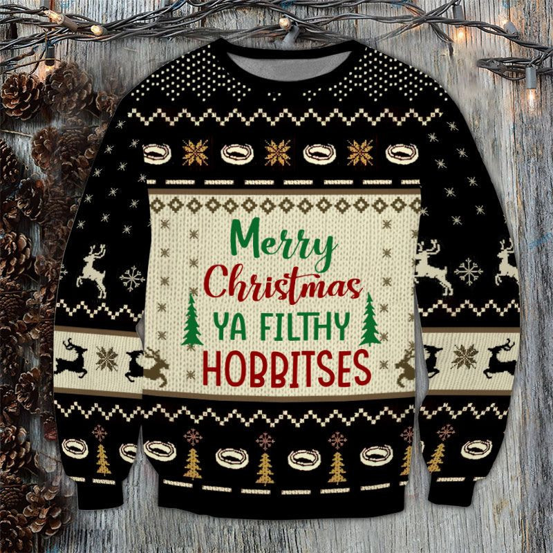 Merry Christmas Ugly Christmas Sweater Adult 3D Funny Matching for family