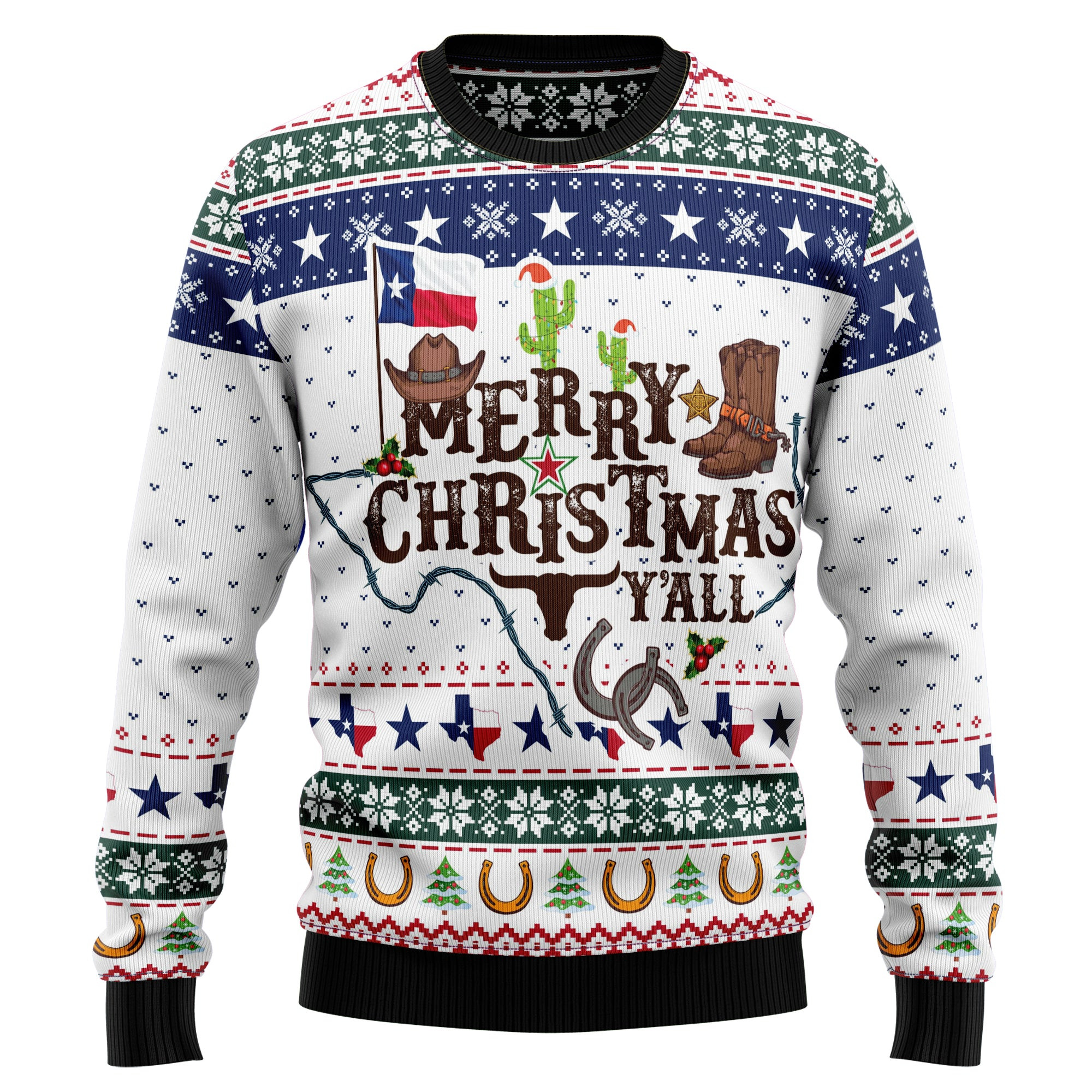 Merry Christmas Y'all Texas Ugly Christmas Sweater