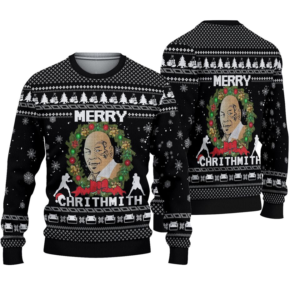 Merry Chrithmith Iron Mike Ugly Sweaters, Christmas Holiday Sweaters