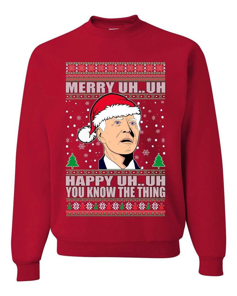 Merry Confused Sleepy anti Joe Biden Christmas Sweater
