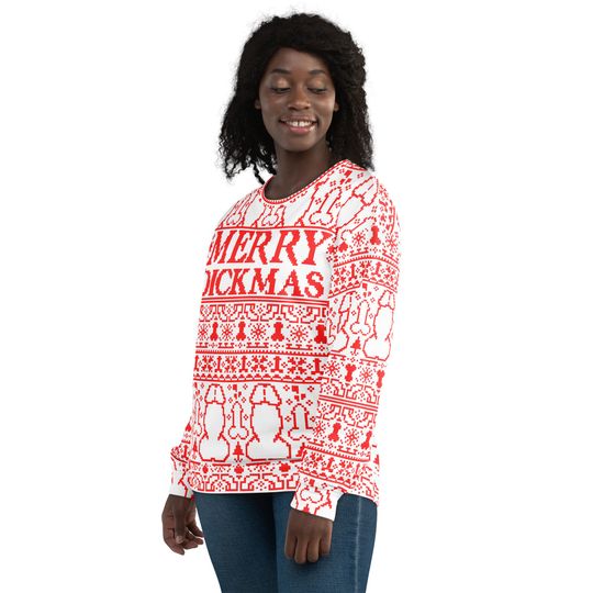 Merry Dickmas Ugly Christmas Sweater | All Over Printed Ugly Christmas - Image 17
