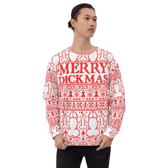 Merry Dickmas Ugly Christmas Sweater | All Over Printed Ugly Christmas - Image 20