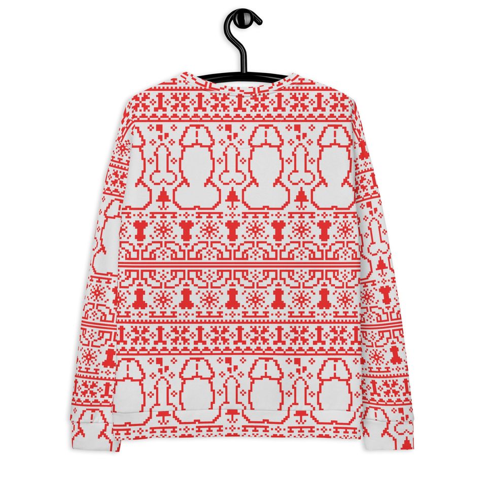 Merry Dickmas Ugly Christmas Sweater | All Over Printed Ugly Christmas - Image 4