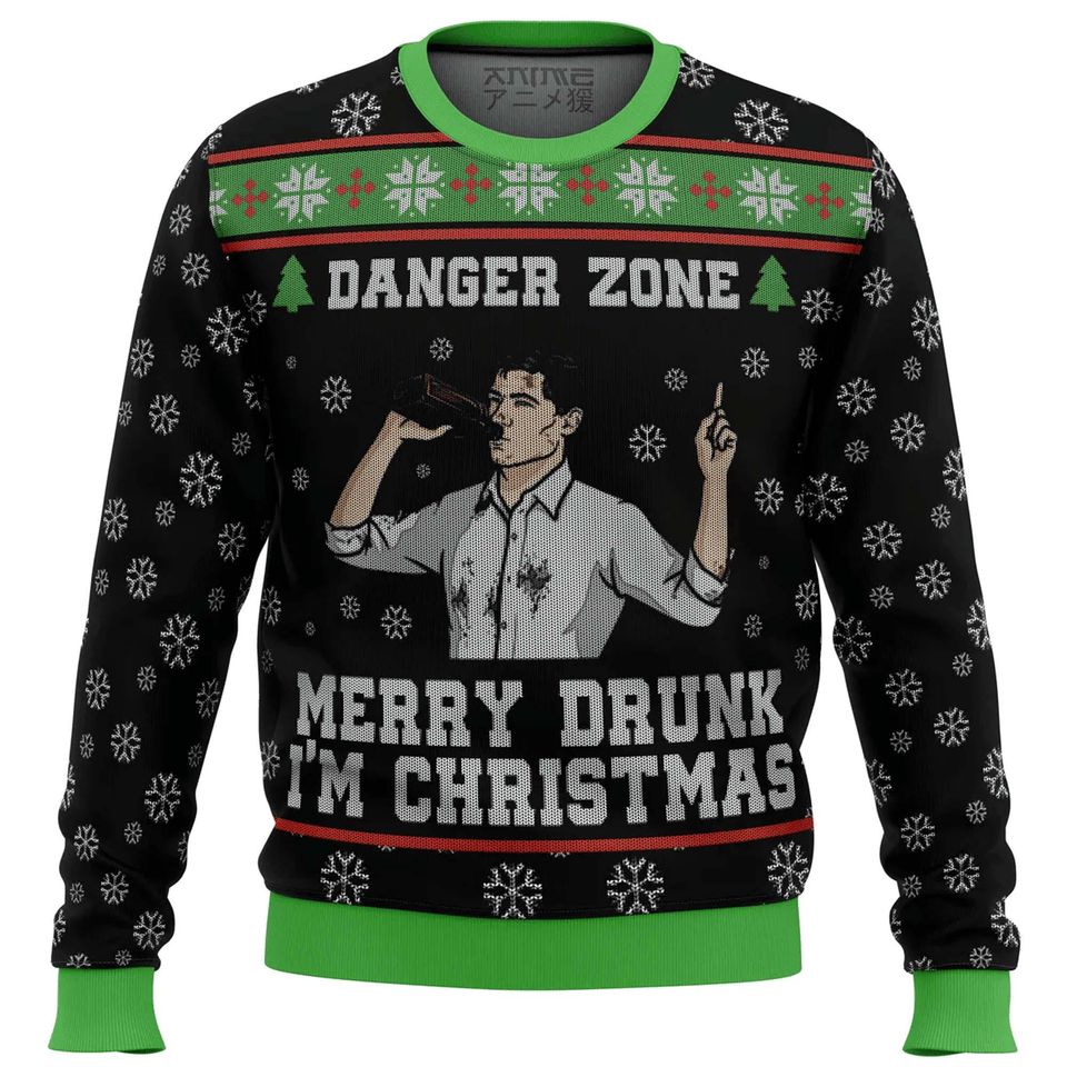 Merry Drunk I'm Christmas Sterling Archer Ugly Christmas Sweater - Image 2