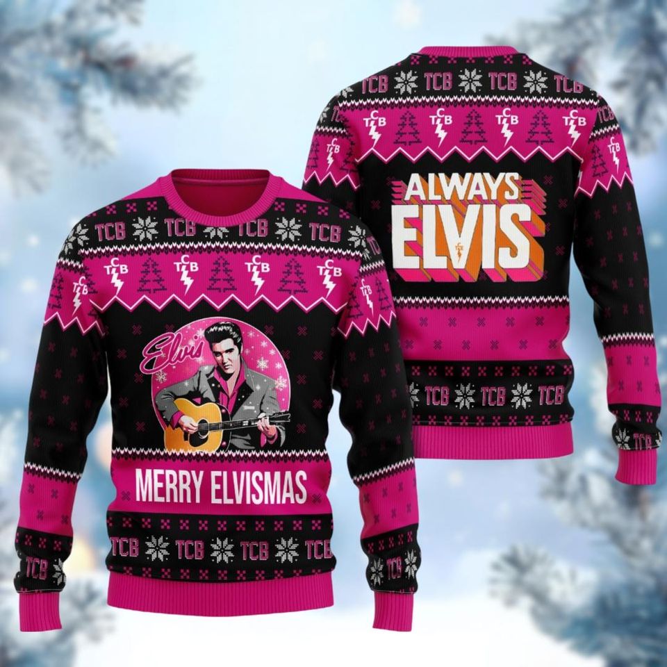 Merry Elvismas Ugly Sweater, Elvis Presley Christmas Sweatshirt