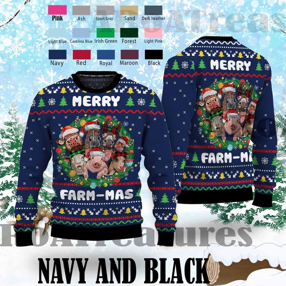 Merry Farm-mas Ugly Christmas Sweater - Image 3