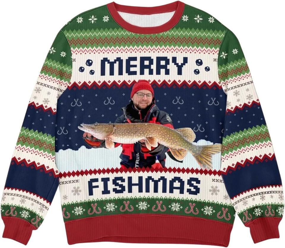 Merry Fishmas Sweater - Custom Ugly Christmas Sweater