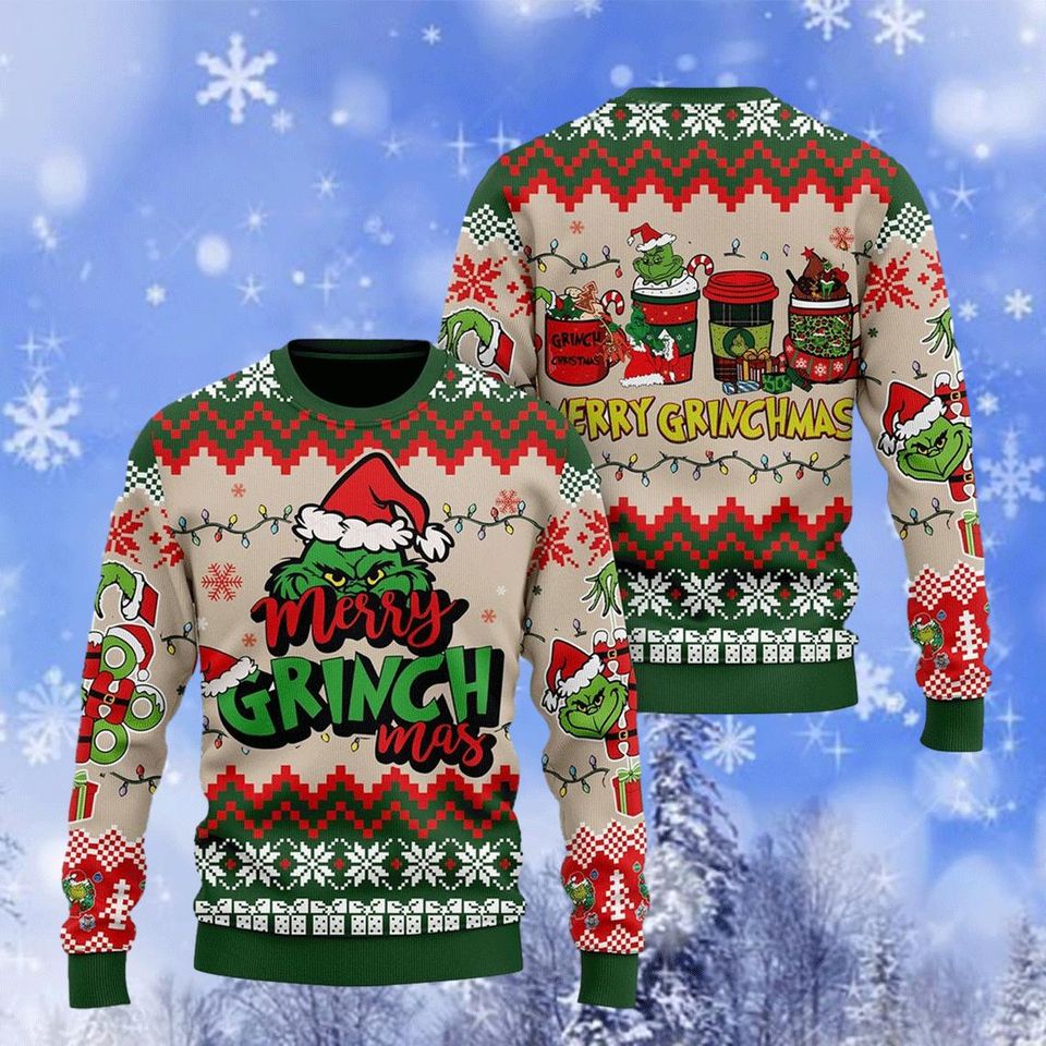 Merry Griinchmas Ugly Christmas Sweater, That's It I'm Not Going Woolen Sweater - Image 2