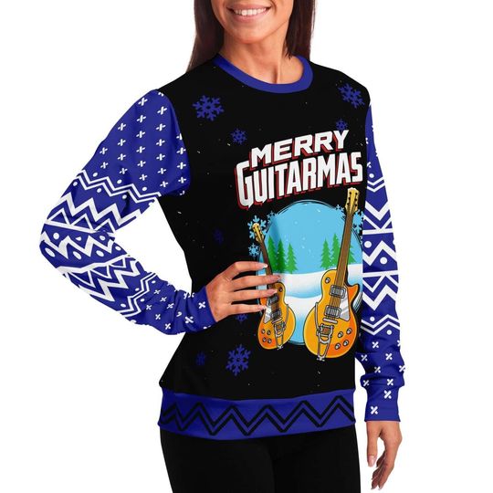 Merry Guitarmas Ugly Christmas Unisex 3D Sweater - Image 14