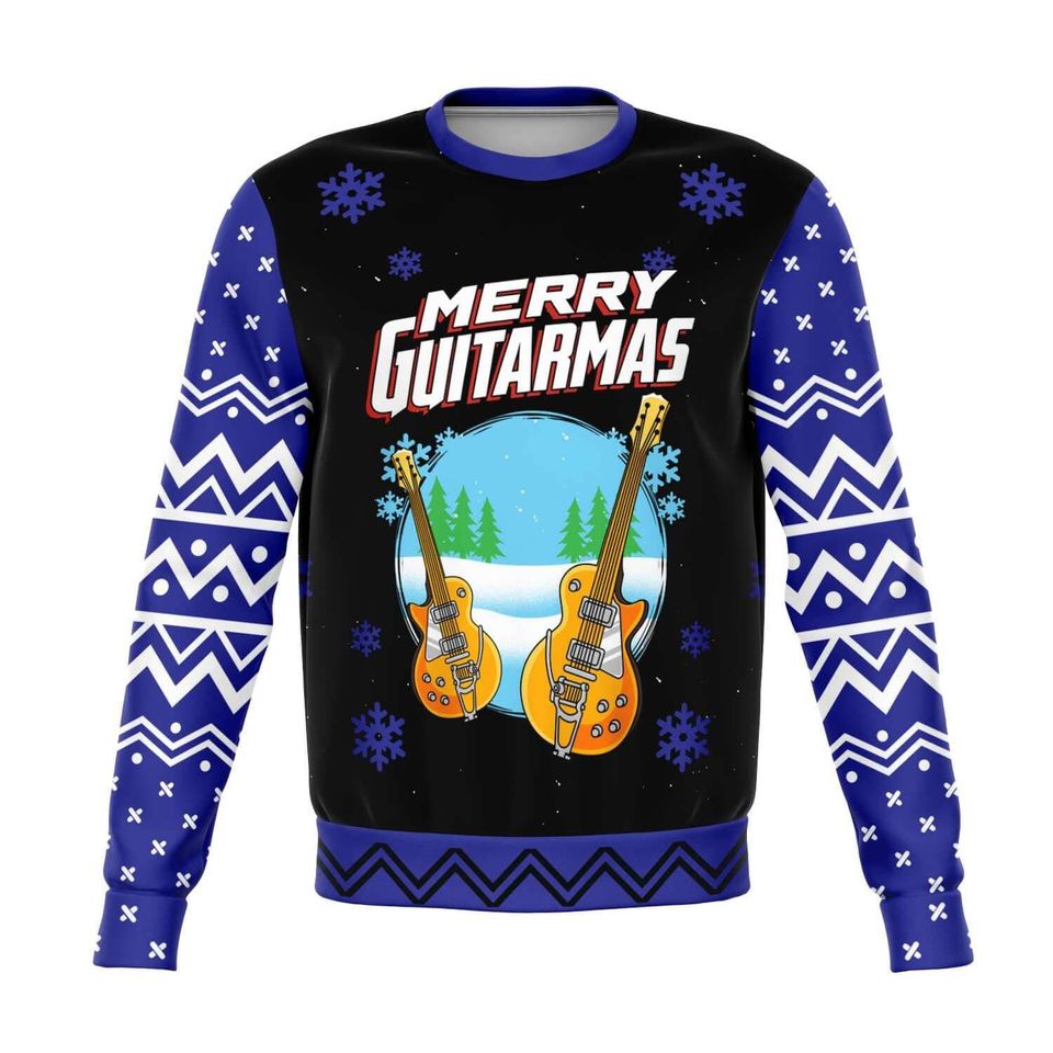 Merry Guitarmas Ugly Christmas Unisex 3D Sweater