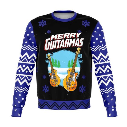 Merry Guitarmas Ugly Christmas Unisex 3D Sweater - Image 8