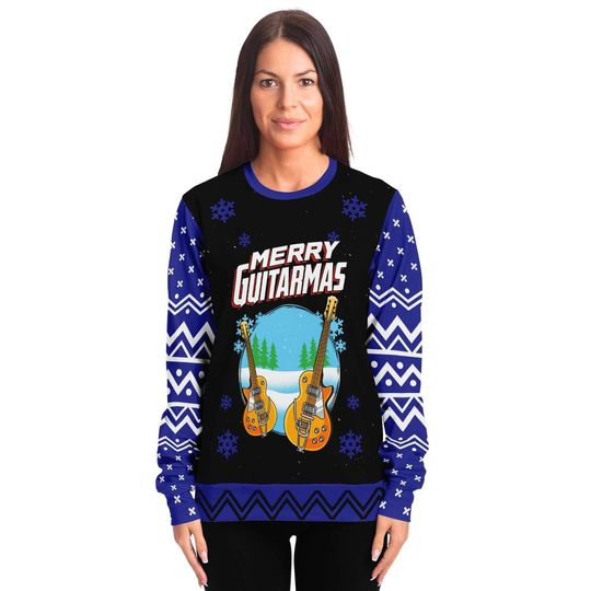 Merry Guitarmas Ugly Christmas Unisex 3D Sweater - Image 12
