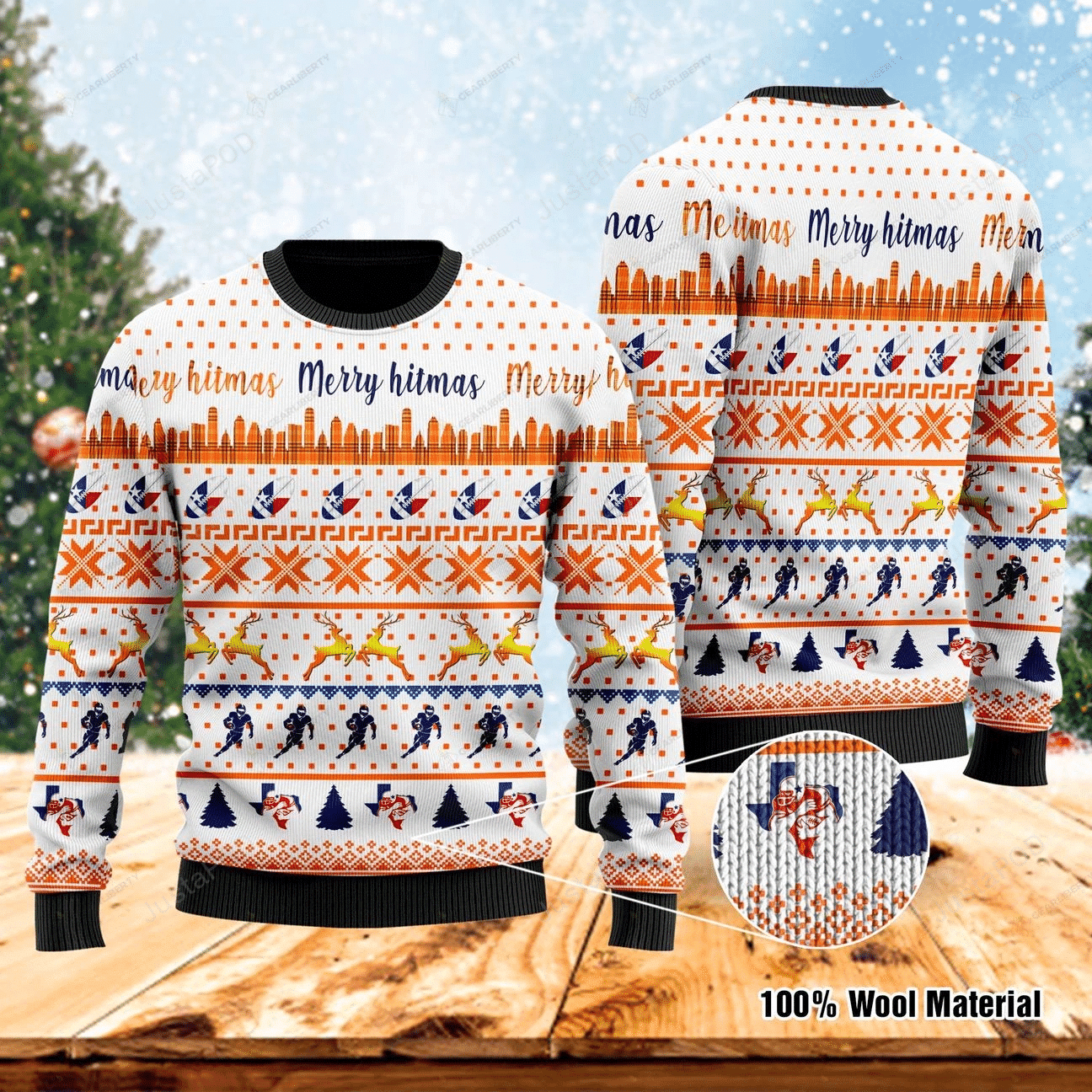 Merry Hitmas Ugly Christmas Sweater Adult 3D Funny Matching for family