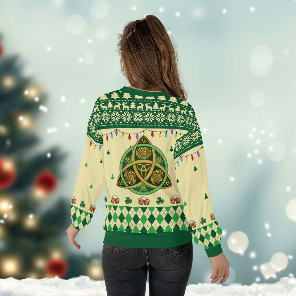 Merry Irish Im Christmas Ugly Sweater Happy St Patricks Day Sweatshirt - Image 5