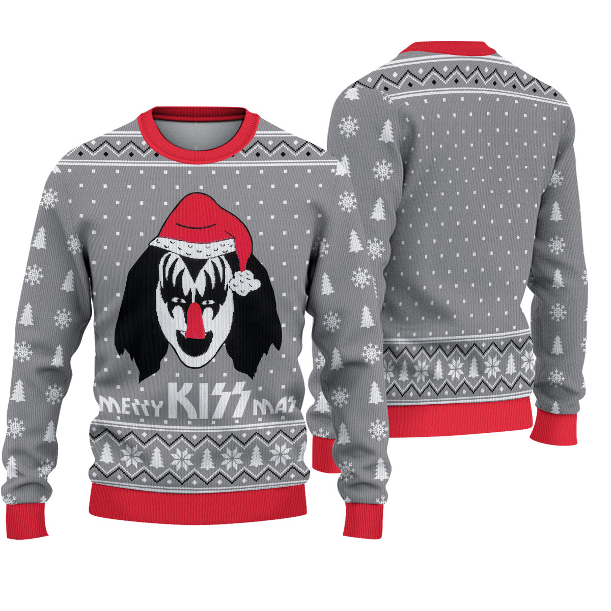 Merry Kissmas Flappy Kiss For Unisex Ugly Christmas Sweater Adult 3D Funny Matching for family