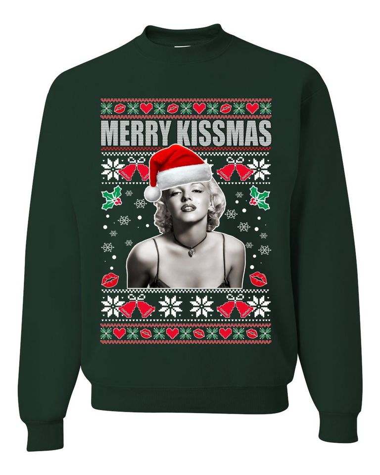 Merry Kissmas Marilyn Monroe Ugly Christmas Sweater