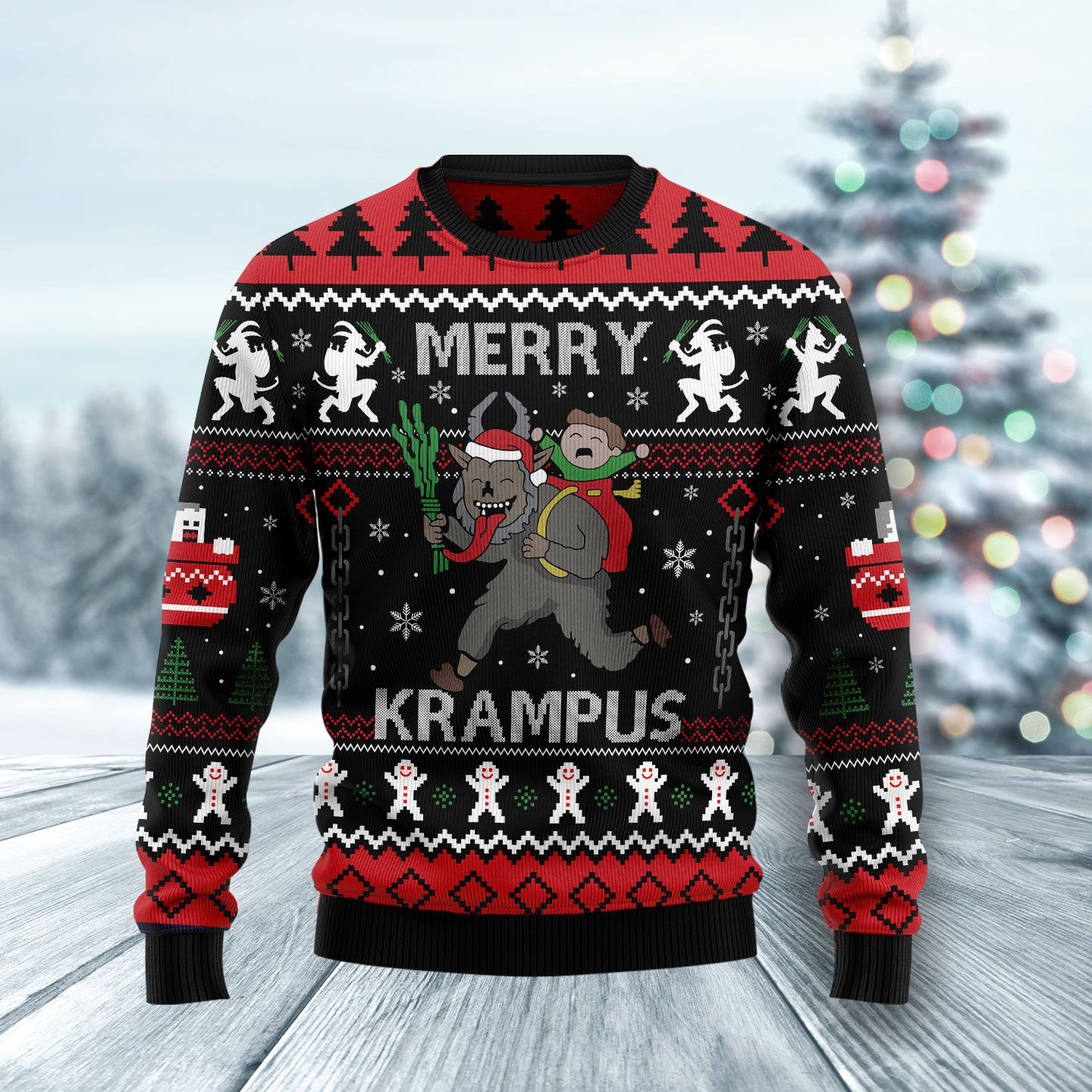 Merry Krampus Ugly Christmas Sweater Adult 3D Funny Matching for family