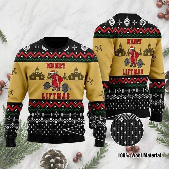 Merry Liftmas Jesus Funny Ugly Christmas Sweater Adult 3D Funny Matching for family
